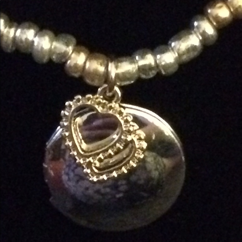 Silver and Gold Locket Necklace - Picture 2 of 4